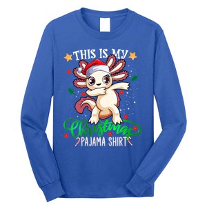 Christmas Dabbing Axolotl Santa This Is My Christmas Pajama Cute Gift Long Sleeve Shirt