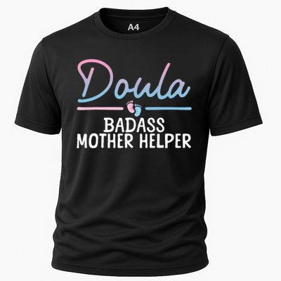 Cool Doula Art Mother Birth Worker Midwife Doula Cooling Performance Crew T-Shirt