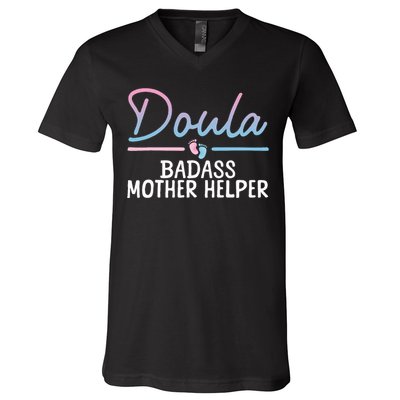 Cool Doula Art Mother Birth Worker Midwife Doula V-Neck T-Shirt