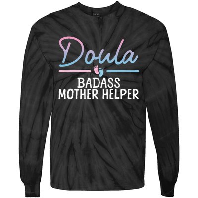 Cool Doula Art Mother Birth Worker Midwife Doula Tie-Dye Long Sleeve Shirt