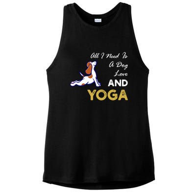 Cute Dog And Yoga Lover Funny Gift Cool Gift Ladies PosiCharge Tri-Blend Wicking Tank