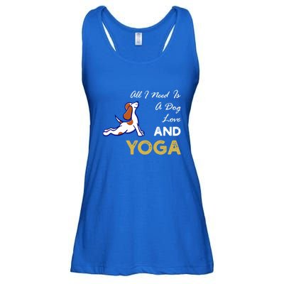 Cute Dog And Yoga Lover Funny Gift Cool Gift Ladies Essential Flowy Tank