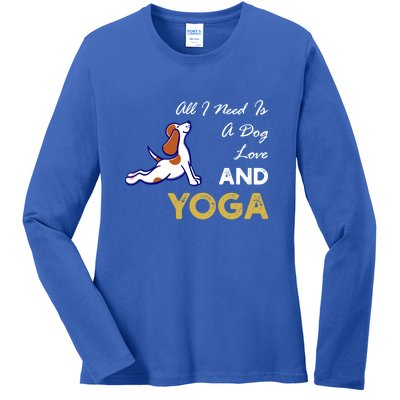 Cute Dog And Yoga Lover Funny Gift Cool Gift Ladies Long Sleeve Shirt