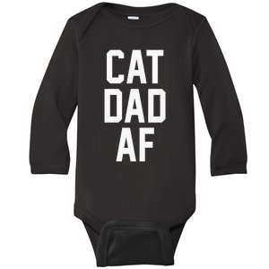 Cat Dad Af For Dads Of Cats Baby Long Sleeve Bodysuit