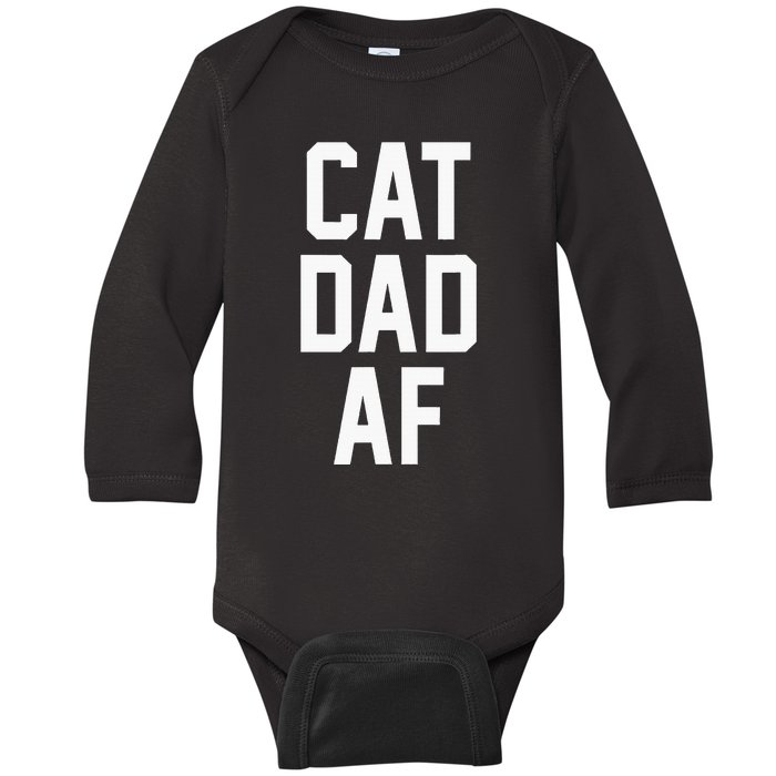 Cat Dad Af For Dads Of Cats Baby Long Sleeve Bodysuit