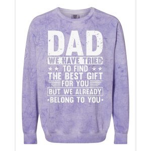 Cool Dad Art For Father Dad Stepfather From Son Daughter Colorblast Crewneck Sweatshirt