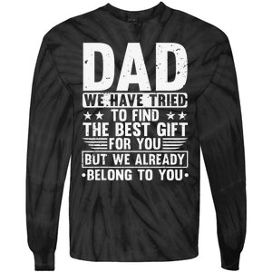 Cool Dad Art For Father Dad Stepfather From Son Daughter Tie-Dye Long Sleeve Shirt