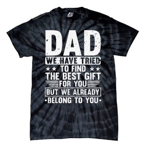 Cool Dad Art For Father Dad Stepfather From Son Daughter Tie-Dye T-Shirt