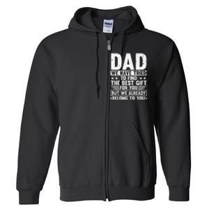 Cool Dad Art For Father Dad Stepfather From Son Daughter Full Zip Hoodie