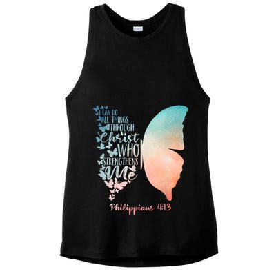 Can Do All Things Through Christ Who Strengthens Me Saying Ladies PosiCharge Tri-Blend Wicking Tank