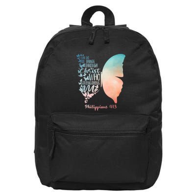 Can Do All Things Through Christ Who Strengthens Me Saying 16 in Basic Backpack