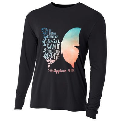 Can Do All Things Through Christ Who Strengthens Me Saying Cooling Performance Long Sleeve Crew