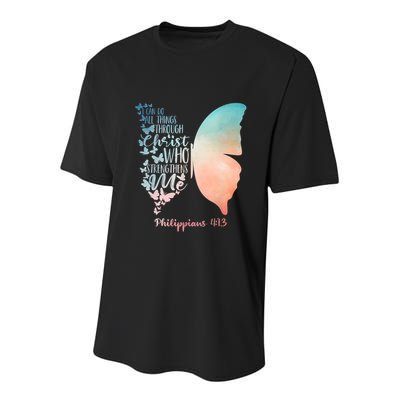 Can Do All Things Through Christ Who Strengthens Me Saying Youth Performance Sprint T-Shirt