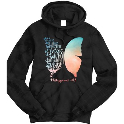 Can Do All Things Through Christ Who Strengthens Me Saying Tie Dye Hoodie