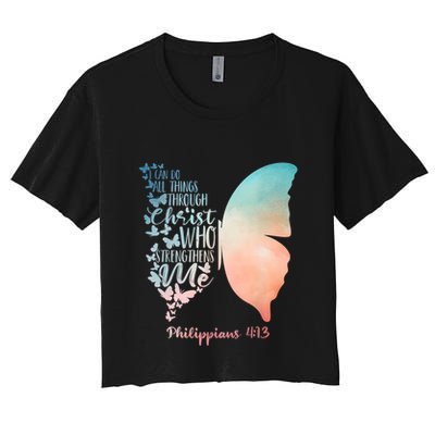 Can Do All Things Through Christ Who Strengthens Me Saying Crop Top