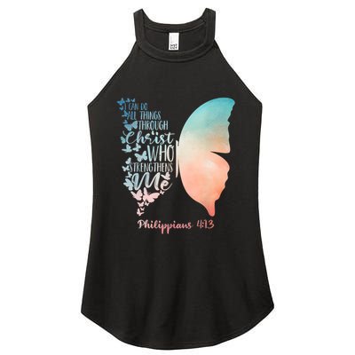 Can Do All Things Through Christ Who Strengthens Me Saying Women's Perfect Tri Rocker Tank