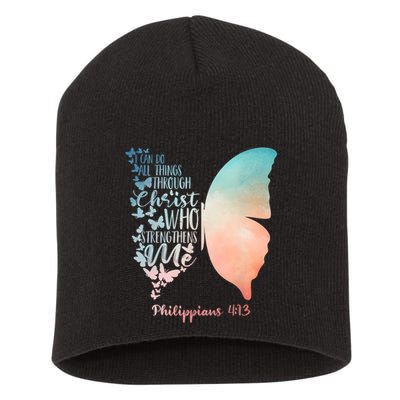 Can Do All Things Through Christ Who Strengthens Me Saying Short Acrylic Beanie