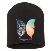 Can Do All Things Through Christ Who Strengthens Me Saying Short Acrylic Beanie