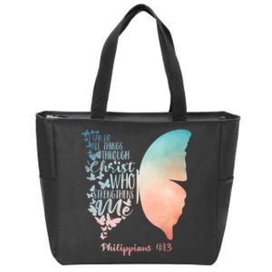 Can Do All Things Through Christ Who Strengthens Me Saying Zip Tote Bag