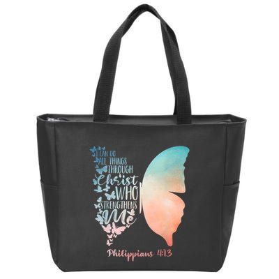 Can Do All Things Through Christ Who Strengthens Me Saying Zip Tote Bag