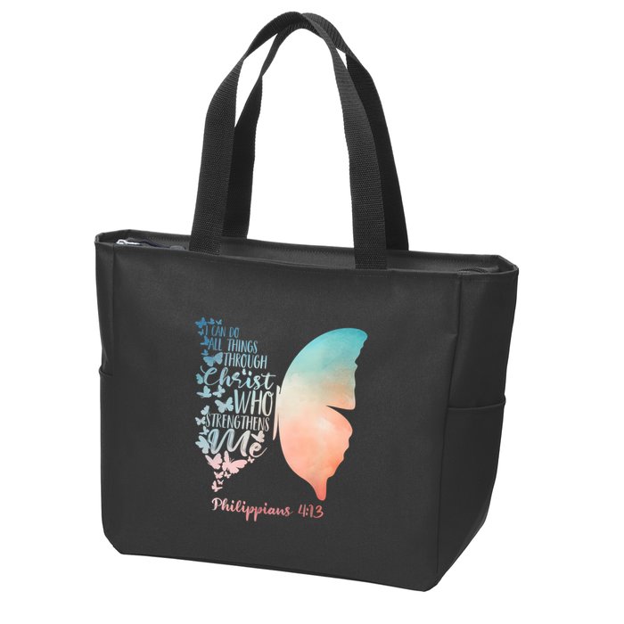 Can Do All Things Through Christ Who Strengthens Me Saying Zip Tote Bag