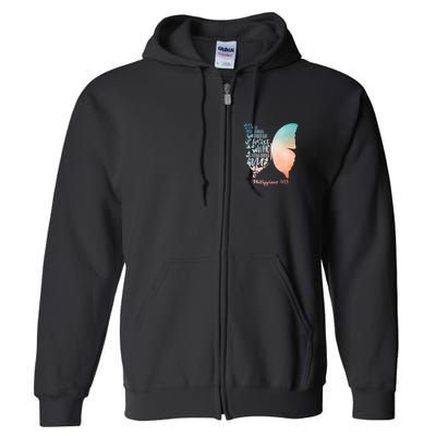 Can Do All Things Through Christ Who Strengthens Me Saying Full Zip Hoodie