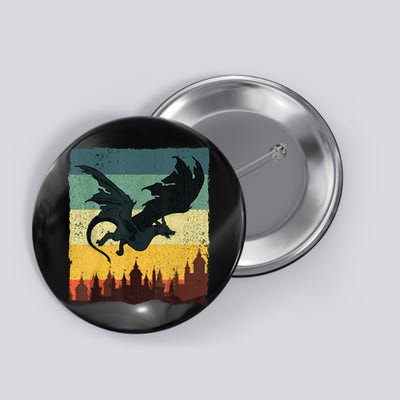 Cool Dragon Art For Women Mythical Vintage Dragon Lover Button