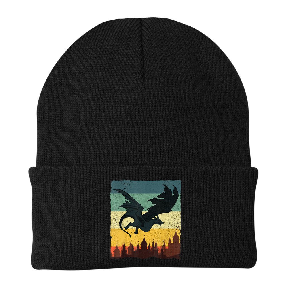 Cool Dragon Art For Women Mythical Vintage Dragon Lover Beanie