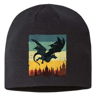 Cool Dragon Art For Women Mythical Vintage Dragon Lover Sustainable Beanie