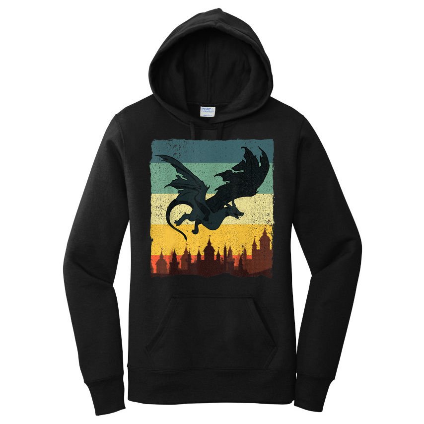 Cool Dragon Art For Women Mythical Vintage Dragon Lover Women's Pullover Hoodie