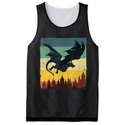 Cool Dragon Art For Women Mythical Vintage Dragon Lover Mesh Reversible Basketball Jersey Tank
