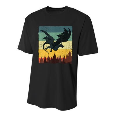 Cool Dragon Art For Women Mythical Vintage Dragon Lover Youth Performance Sprint T-Shirt