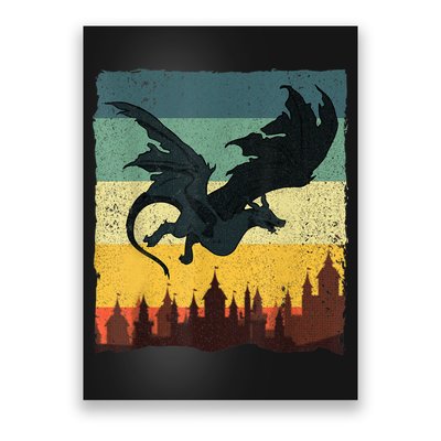 Cool Dragon Art For Women Mythical Vintage Dragon Lover Poster