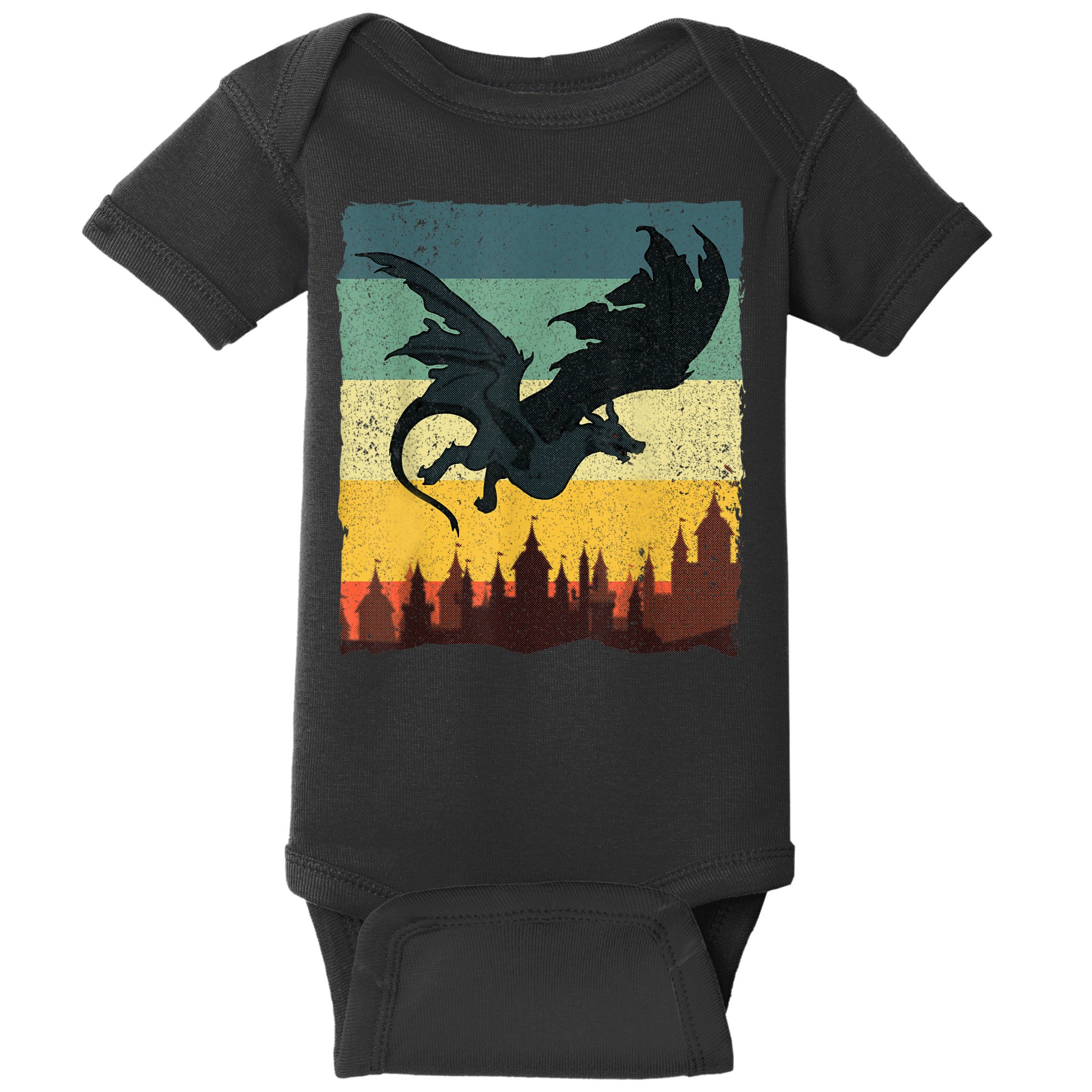 Cool Dragon Art For Women Mythical Vintage Dragon Lover Baby Bodysuit
