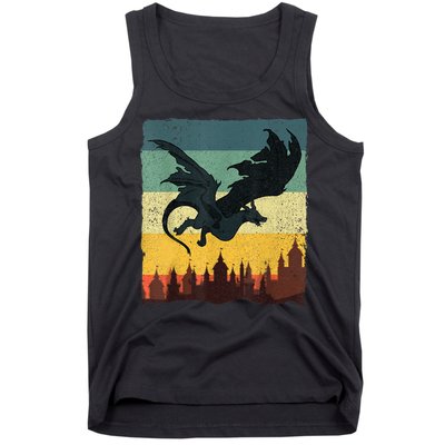 Cool Dragon Art For Women Mythical Vintage Dragon Lover Tank Top