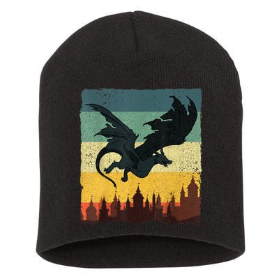Cool Dragon Art For Women Mythical Vintage Dragon Lover Short Acrylic Beanie