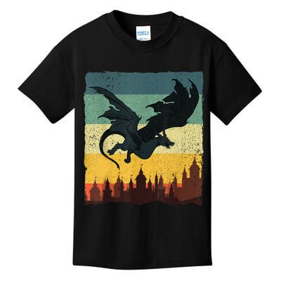 Cool Dragon Art For Women Mythical Vintage Dragon Lover Kids T-Shirt