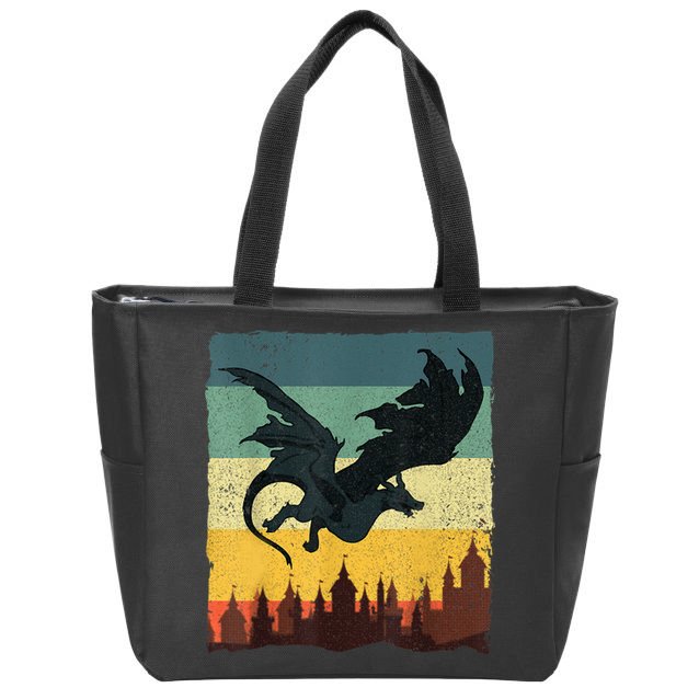 Cool Dragon Art For Women Mythical Vintage Dragon Lover Zip Tote Bag