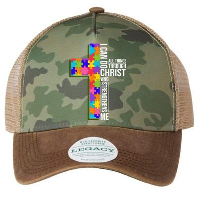 Can Do All Things Through Christ Autism Awareness Legacy Tie Dye Trucker Hat
