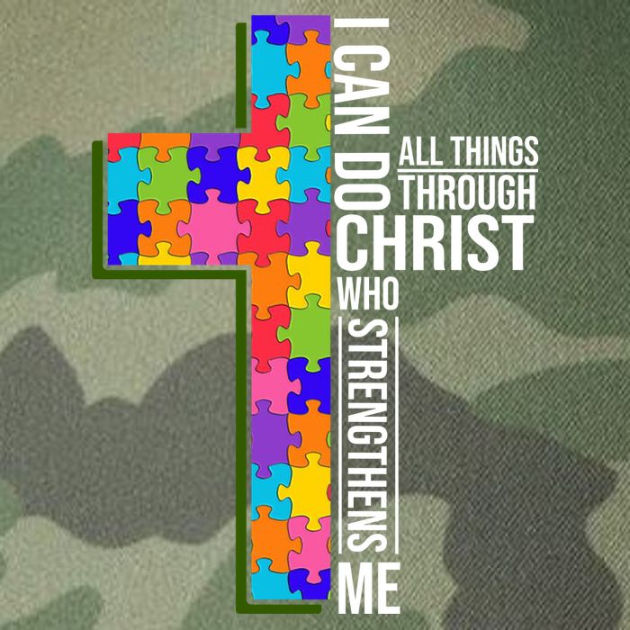 Can Do All Things Through Christ Autism Awareness Legacy Tie Dye Trucker Hat