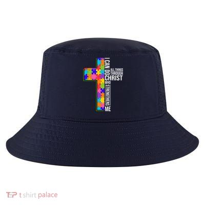 Can Do All Things Through Christ Autism Awareness Cool Comfort Performance Bucket Hat