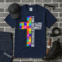 Can Do All Things Through Christ Autism Awareness Tall T-Shirt