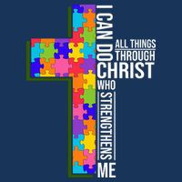 Can Do All Things Through Christ Autism Awareness 16 in Basic Backpack