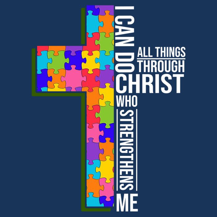 Can Do All Things Through Christ Autism Awareness 16 in Basic Backpack