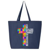Can Do All Things Through Christ Autism Awareness 25L Jumbo Tote
