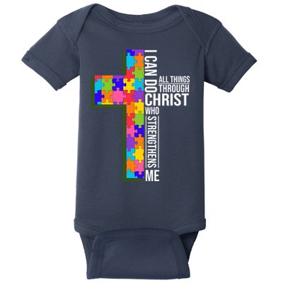 Can Do All Things Through Christ Autism Awareness Baby Bodysuit