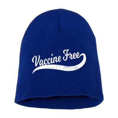 Cool Distressed Antivax Antivaccine Mom Dad Vaccine Free Funny Gift Short Acrylic Beanie