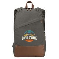 Coeur D Alene Gift Idaho Cool Cotton Canvas Backpack