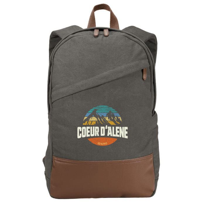 Coeur D Alene Gift Idaho Cool Cotton Canvas Backpack