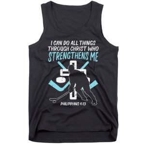 Can Do All Things Ice Hockey Christian Player Goalie Tank Top